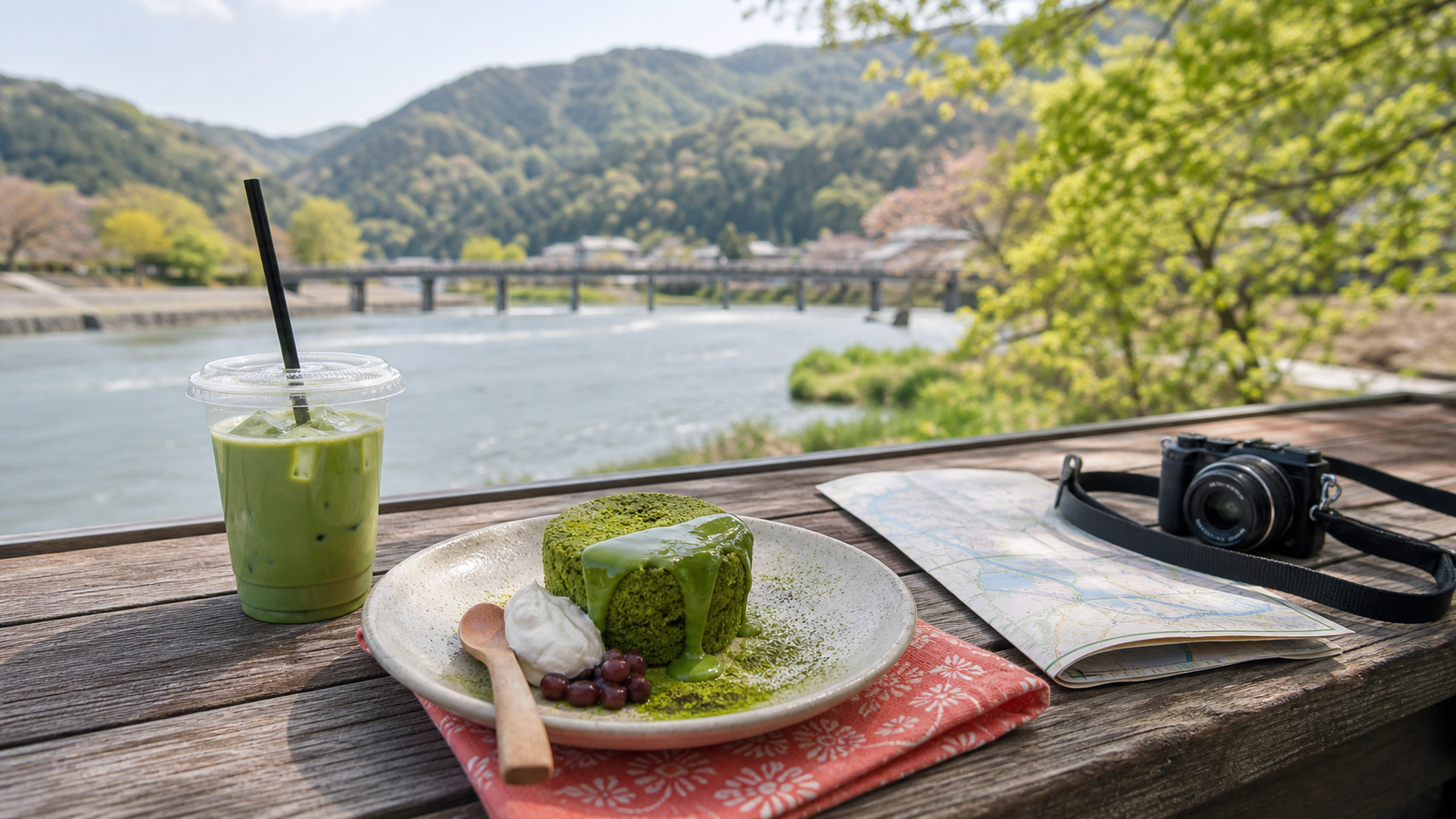 川辺の甘いもの休憩